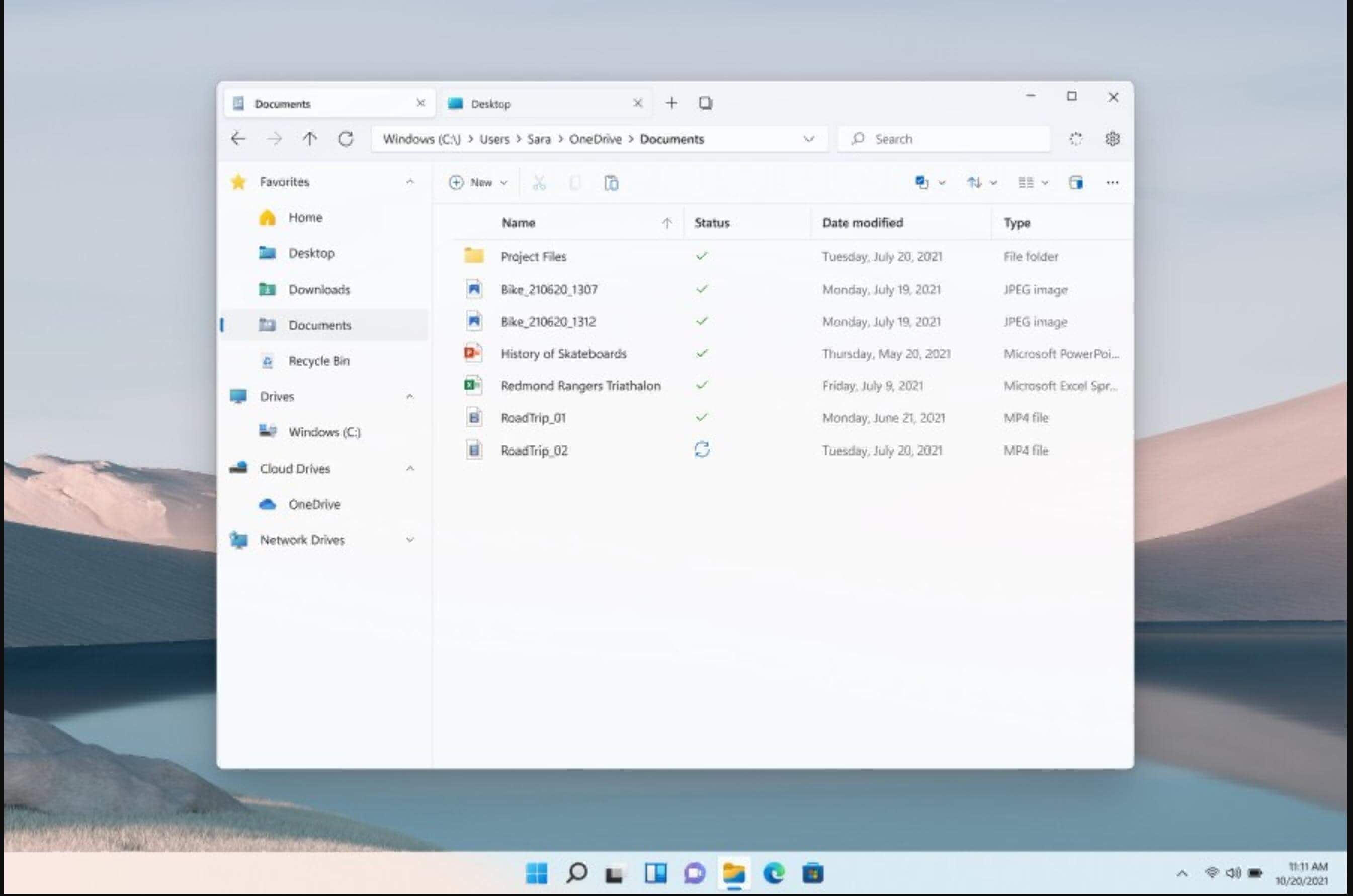 File Explorer layout update
